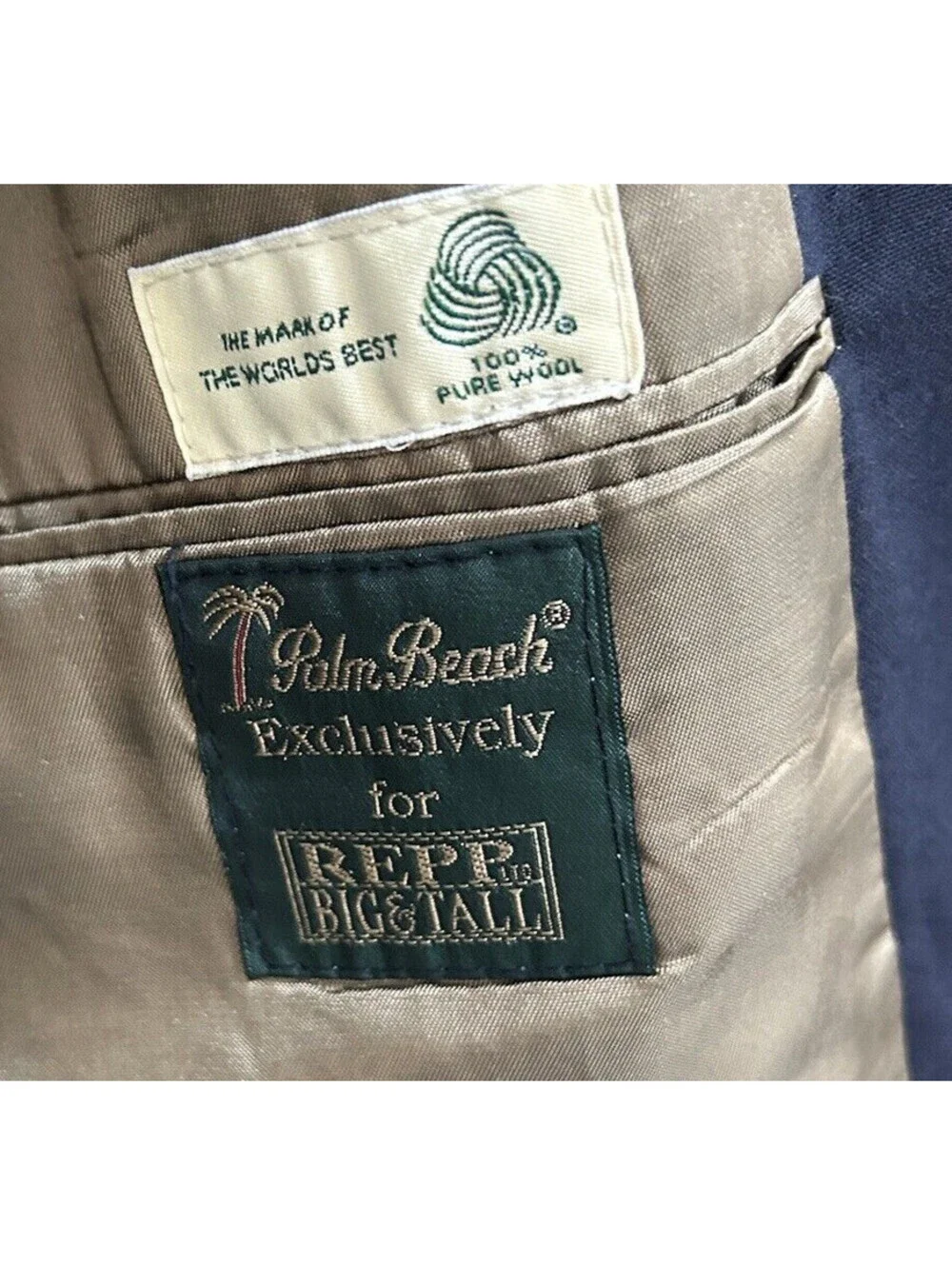 Palm Beach for REPP Men’s VTG 50R Wool Blazer Navy Blazer Sport Coat Chest 50